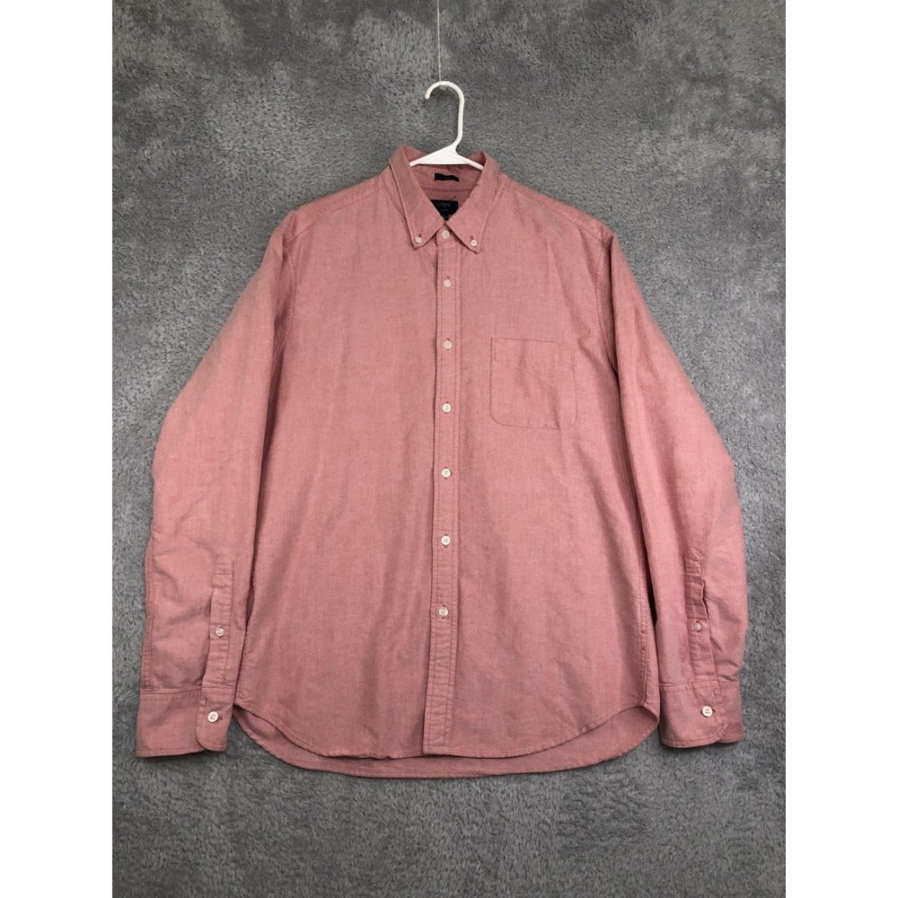 J Crew Shirt Men's Size L Pink Oxford Slim Fit Long Sleeve